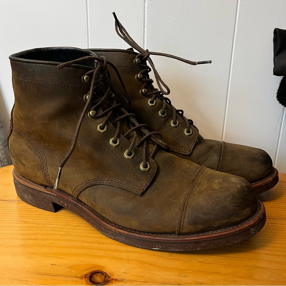 LL Bean Chippewa Katahdin Iron Works Cap Toe Engineer Work Boots ODRY9 Leather
